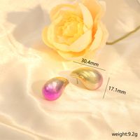1 Pair Ig Style Water Droplets Gradient Color Pvc Ear Studs sku image 5