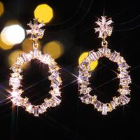 1 Pair Elegant Water Droplets Inlay Alloy Rhinestones Zircon Drop Earrings sku image 12