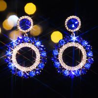1 Pair Elegant Water Droplets Inlay Alloy Rhinestones Zircon Drop Earrings sku image 17