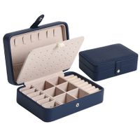 Vintage Style Solid Color Pu Leather Jewelry Boxes sku image 3