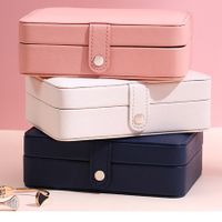 Vintage Style Solid Color Pu Leather Jewelry Boxes main image 7