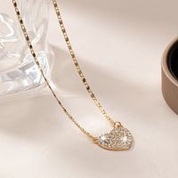 Sweet Heart Shape Alloy Inlay Artificial Diamond Women's Pendant Necklace main image 3