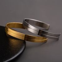 304 Stainless Steel 18K Gold Plated Basic Polishing Plating C Shape main image 3