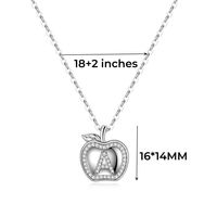 Elegant Simple Style Letter Apple Copper Plating Inlay Zircon Pendant Necklace main image 2
