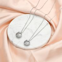 Elegant Simple Style Letter Apple Copper Plating Inlay Zircon Pendant Necklace main image 1