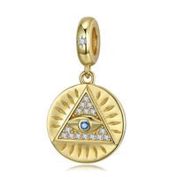 Simple Style Classic Style Devil's Eye Hand Of Fatima Heart Shape Sterling Silver Epoxy Inlay Zircon Jewelry Accessories sku image 10