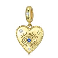 Simple Style Classic Style Devil's Eye Hand Of Fatima Heart Shape Sterling Silver Epoxy Inlay Zircon Jewelry Accessories sku image 4