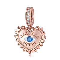 Simple Style Classic Style Devil's Eye Hand Of Fatima Heart Shape Sterling Silver Epoxy Inlay Zircon Jewelry Accessories sku image 3