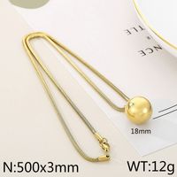 Titanium Steel 18K Gold Plated Hip-Hop Exaggerated Plating Ball Pendant Necklace sku image 4