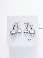 1 Pair Ig Style Cherry Inlay Alloy Glass Silver Plated Ear Studs main image 2