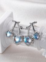 1 Pair Ig Style Cherry Inlay Alloy Glass Silver Plated Ear Studs main image 4