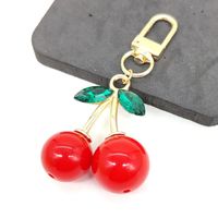 Elegant Glam Lady Fruit Alloy Plating Metal Inlay Resin Glass Stone Bag Pendant Keychain main image 6