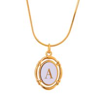 Stainless Steel Classic Style Stoving Varnish Plating Letter Pendant Necklace sku image 1