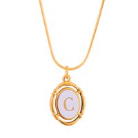 Stainless Steel Classic Style Stoving Varnish Plating Letter Pendant Necklace sku image 3