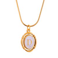 Stainless Steel Classic Style Stoving Varnish Plating Letter Pendant Necklace sku image 4