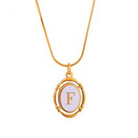 Stainless Steel Classic Style Stoving Varnish Plating Letter Pendant Necklace sku image 6