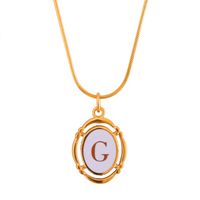 Stainless Steel Classic Style Stoving Varnish Plating Letter Pendant Necklace sku image 7