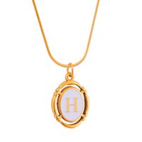 Stainless Steel Classic Style Stoving Varnish Plating Letter Pendant Necklace sku image 8
