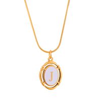 Stainless Steel Classic Style Stoving Varnish Plating Letter Pendant Necklace sku image 26
