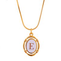 Stainless Steel Classic Style Stoving Varnish Plating Letter Pendant Necklace sku image 5