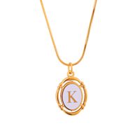 Stainless Steel Classic Style Stoving Varnish Plating Letter Pendant Necklace sku image 10