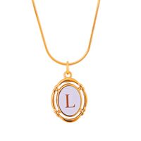 Stainless Steel Classic Style Stoving Varnish Plating Letter Pendant Necklace sku image 11