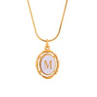Stainless Steel Classic Style Stoving Varnish Plating Letter Pendant Necklace sku image 12