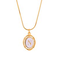 Stainless Steel Classic Style Stoving Varnish Plating Letter Pendant Necklace sku image 13
