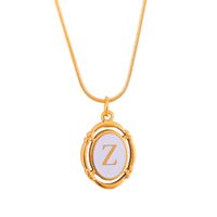 Stainless Steel Classic Style Stoving Varnish Plating Letter Pendant Necklace sku image 25