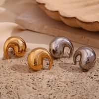 1 Pair Simple Style Classic Style Water Droplets Plating Stainless Steel 18k Gold Plated Ear Studs main image 1