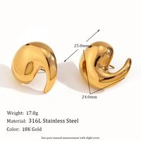 1 Pair Simple Style Classic Style Water Droplets Plating Stainless Steel 18k Gold Plated Ear Studs main image 2