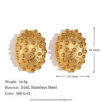 1 Pair Vintage Style Simple Style Classic Style Cactus Plating Stainless Steel 18k Gold Plated Ear Studs main image 2