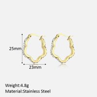 1 Piece Elegant Waves Solid Color Plating Stainless Steel Earrings main image 2