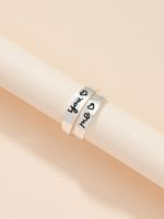 Romantic Simple Style Letter Ferroalloy Couple Rings main image 1