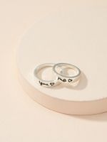 Romantic Simple Style Letter Ferroalloy Couple Rings main image 4