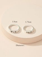 Romantic Simple Style Letter Ferroalloy Couple Rings main image 2