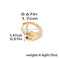 Romantisch Geometrisch Herzform Blume Kupfer Überzug 18 Karat Vergoldet Versilbert Offener Ring main image 2