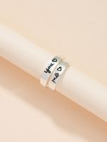 Romantic Simple Style Letter Ferroalloy Couple Rings sku image 1