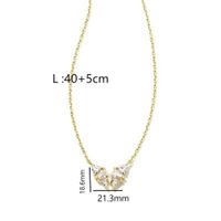 Copper IG Style Simple Style Plating Inlay Butterfly Zircon Pendant Necklace main image 2