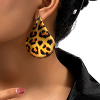 1 Pair Ig Style Water Droplets Leopard Plating Ferroalloy Gold Plated Drop Earrings main image 1