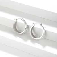 1 Pair Simple Style Classic Style Solid Color Plating Stainless Steel Hoop Earrings main image 6