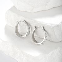 1 Pair Simple Style Classic Style Solid Color Plating Stainless Steel Hoop Earrings main image 5