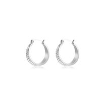1 Pair Simple Style Classic Style Solid Color Plating Stainless Steel Hoop Earrings main image 1