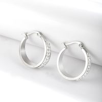 1 Pair Simple Style Classic Style Solid Color Plating Stainless Steel Hoop Earrings main image 3