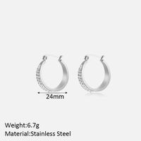 1 Pair Simple Style Classic Style Solid Color Plating Stainless Steel Hoop Earrings sku image 1