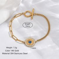 Simple Style Classic Style Commute Round Life Tree Eye 304 Stainless Steel 14K Gold Plated Zircon Bracelets In Bulk main image 2