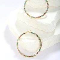 1 Pair Simple Style Classic Style Colorful Plating Inlay Stainless Steel Artificial Diamond Hoop Earrings main image 6