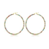 1 Pair Simple Style Classic Style Colorful Plating Inlay Stainless Steel Artificial Diamond Hoop Earrings main image 3