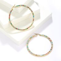 1 Pair Simple Style Classic Style Colorful Plating Inlay Stainless Steel Artificial Diamond Hoop Earrings main image 5