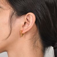 1 Pair Simple Style Geometric Plating 201 Stainless Steel Gold Plated Hoop Earrings main image 6